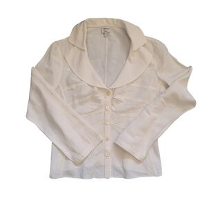 Armani Collezioni White Button-Front  Blouse Size 6